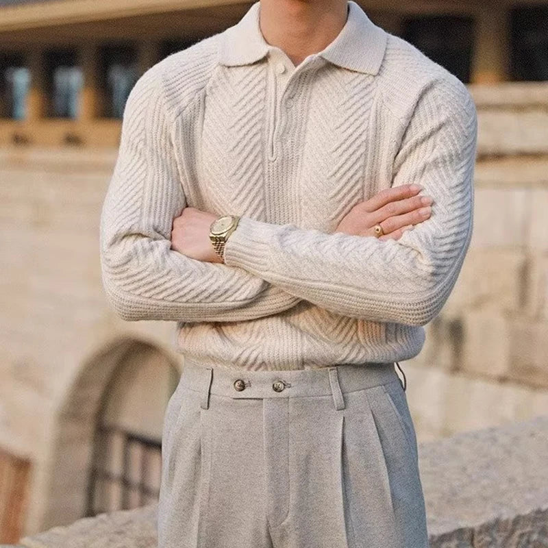 HELGO - POLO-STRICKPULLOVER