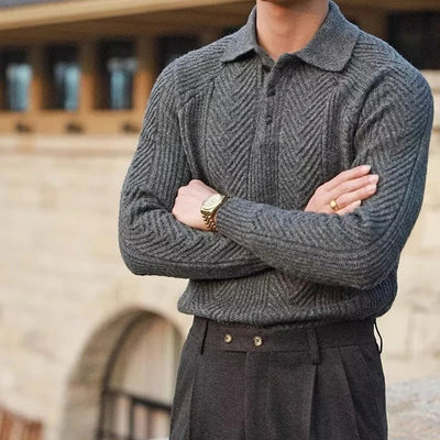 HELGO - POLO-STRICKPULLOVER