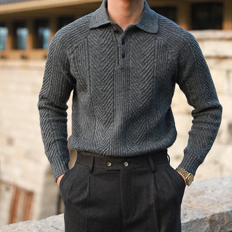 HELGO - POLO-STRICKPULLOVER
