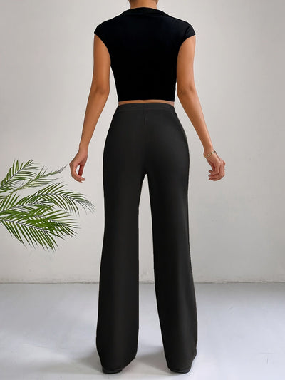 Emmy | Stylish High Waist Pintuck Pants